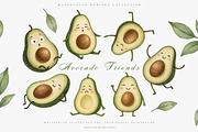 Cute Kawaii Avocado Clipart Set, an Illustration by Pati Paints (Thumbnail 1 of 10)