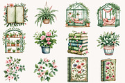 Watercolor Greenhouse PNG Bundle, a Seasonal Illustration by Designworld (Thumbnail 3 of 9)