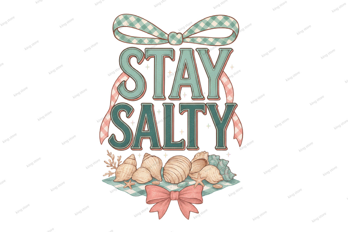 Stay Salty Coquette Bow Summer PNG, an Illustration by Designking (Photo 1 of 6)