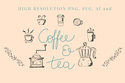 Whimsical Coffee and Tea Icons, a Food Illustration by Mindful & Curious Design (Thumbnail 2 of 4)