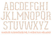 Peach Floral Alphabet Vectors & PNGs, an Illustration by Amanda Ilkov (Thumbnail 5 of 5)