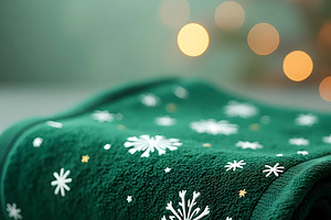 Festive Christmas Towel with Snowfla, a Photo by LOGOCREATIVE