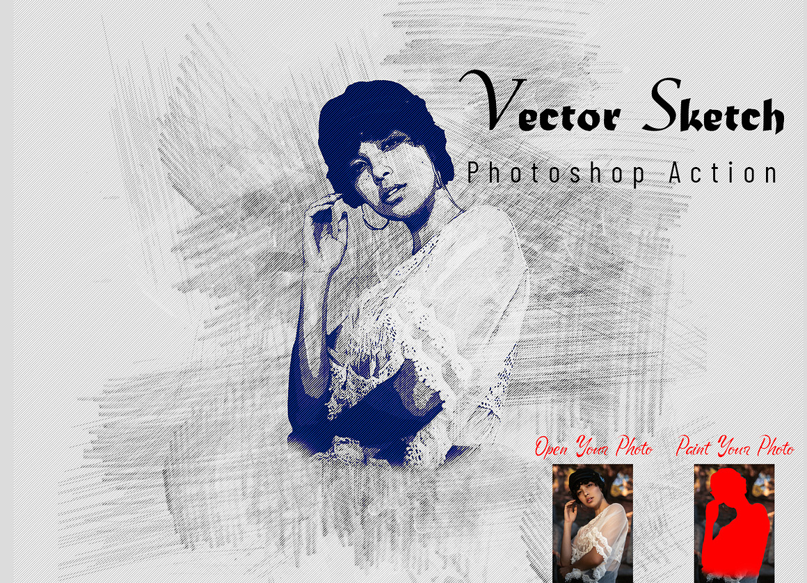 19 in 1 Sketch PS Action  Bundle, an Action Add-On by Studio Retouch (Photo 4 of 26)