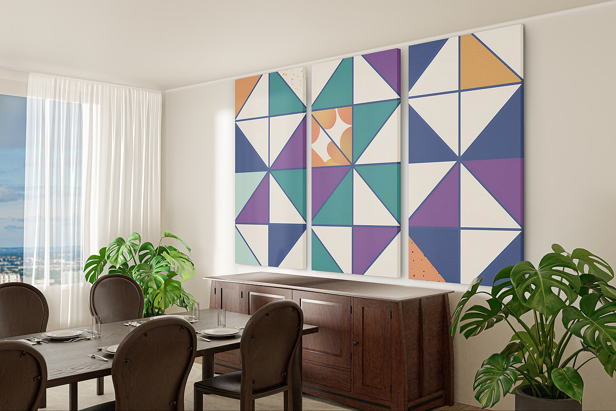 Set of  Canvas Wall Art Mockups, a Household Mockup by moqirynart (Photo 6 of 11)