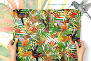 Watercolor Tropical plant & Bird, an Object Graphic by FineArt (Thumbnail 21 of 22)