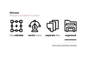 50 Religion and Belief Sytem Icons, an Outline Icon by Side Project (Thumbnail 3 of 7)