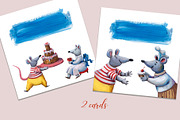 Mice Chefs - Gouache Clipart Set, an Animal Illustration by Mashamashastu (Thumbnail 7 of 10)