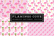 Flamingo Seamless Patterns, a Pattern Graphic by Clover & Lilly (Thumbnail 2 of 5)