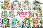 Easter Bunny Sublimation Clipart, an Illustration by DreamCafeArt (Thumbnail 1 of 5)