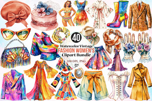 Vintage Fashion Women's Clipart PNG, a Seasonal Illustration by Canvas Craft