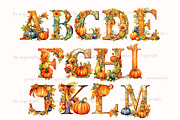 Pumpkin Alphabet Wedding Invitation, a Seasonal Illustration by GlamArtZhanna (Thumbnail 2 of 7)
