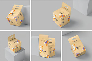 Square Hanging Box Mockups, a Packaging Mockup by megostudi0