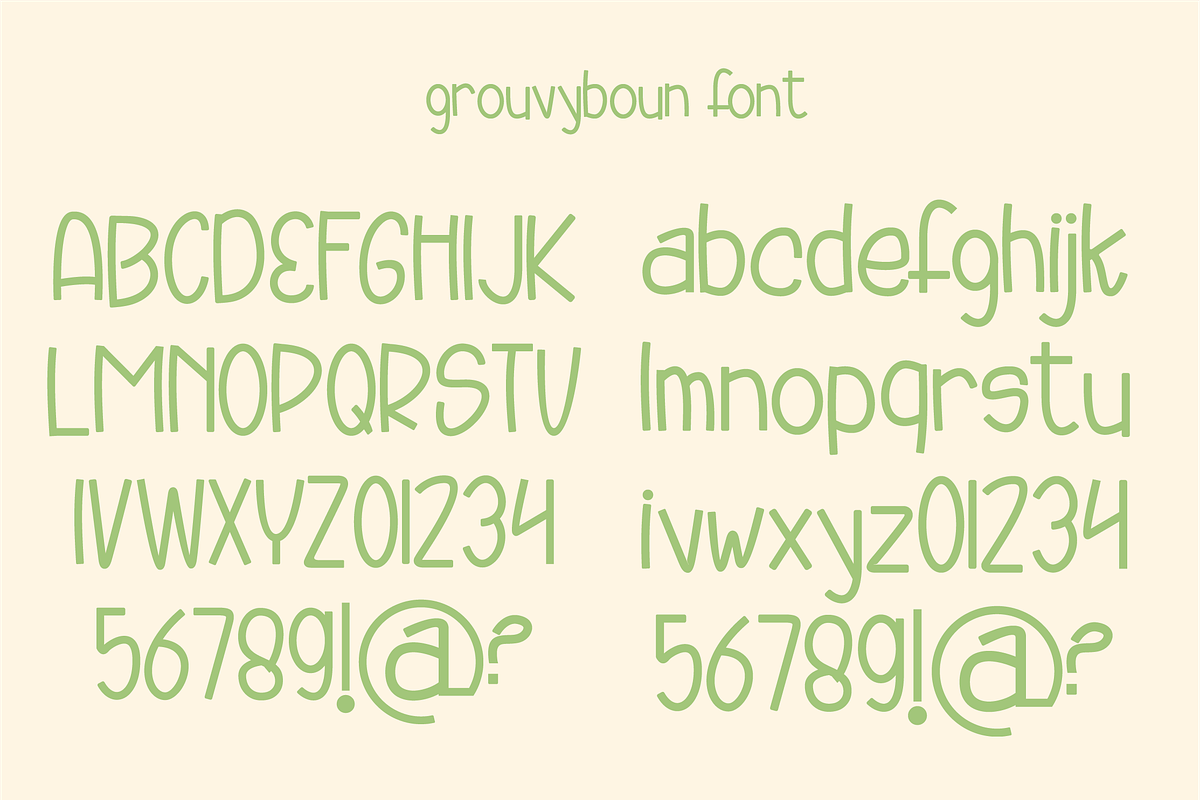Grouvyboun - Playful Display Font, a Handwritten Font by Berdansabersama (Photo 2 of 8)