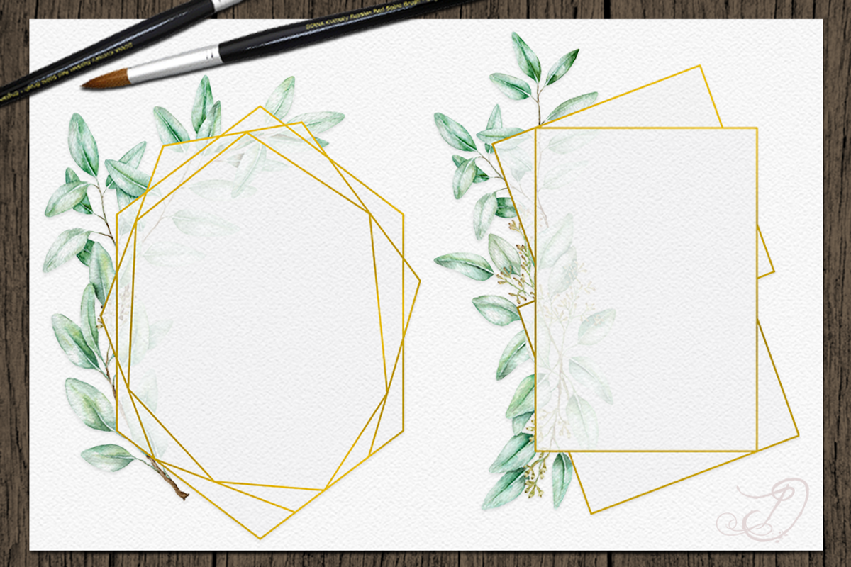 Seeded Eucalyptus Geometric Frames, a Decorative Illustration by DioFlow (Photo 3 of 5)