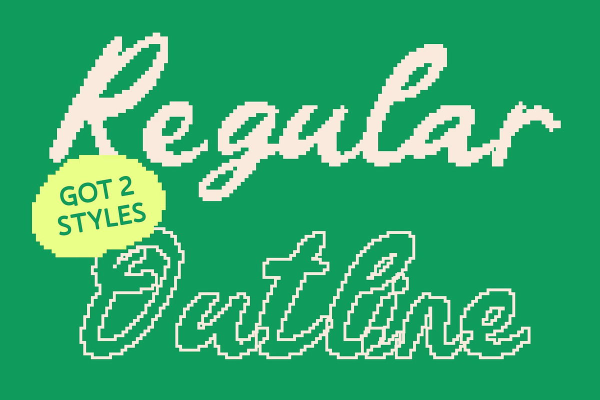 CS Camara Pixel, a Script Font by Craft Supply Co. (Photo 4 of 8)