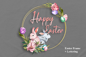 Happy Easter Watercolor. Golden Fram, an Animal Illustration by NKTKNS