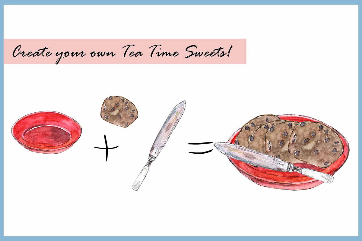 French & British Tea Time, a Food Illustration by VianneArt (Photo 3 of 5)