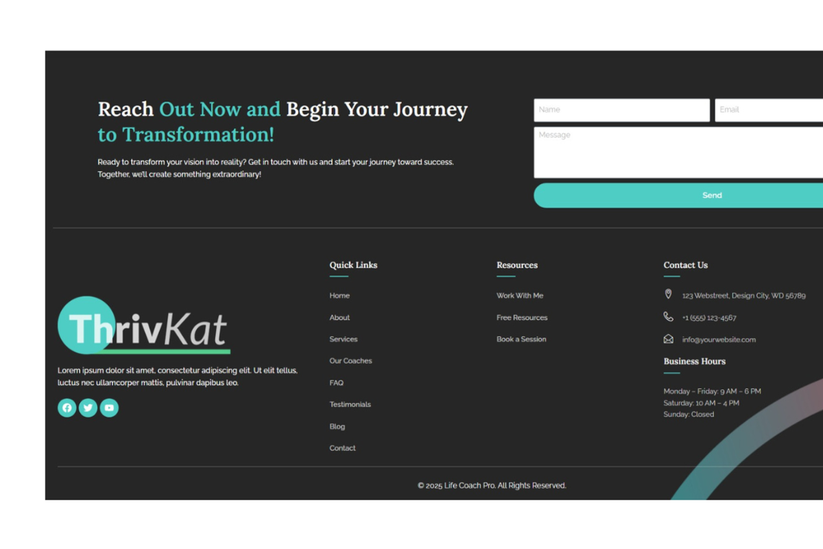 ThrivKat – Life Coach Template, a WordPress Template by AwaisTheTechie (Photo 10 of 10)