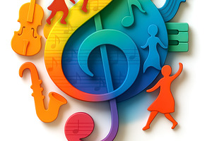World Music Day with a treble clef, an Arts & Entertainment Photo by angellodeco