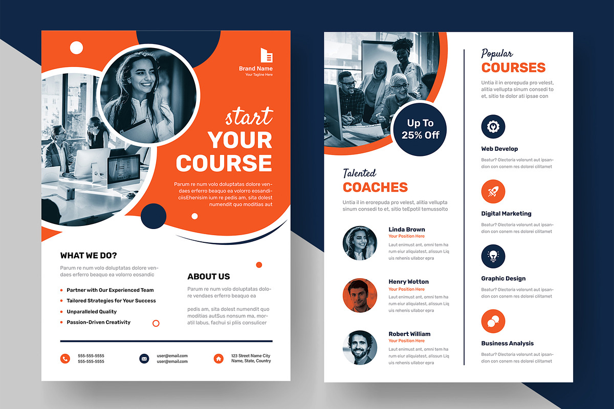 Online Course Educational Flyer, a Flyer Template by ContestDesign (Photo 1 of 3)