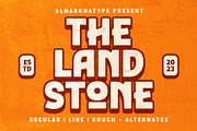 The Landstone – Ultimate Retro Font, a Sans Serif Font by Almarkhatype (Thumbnail 1 of 13)