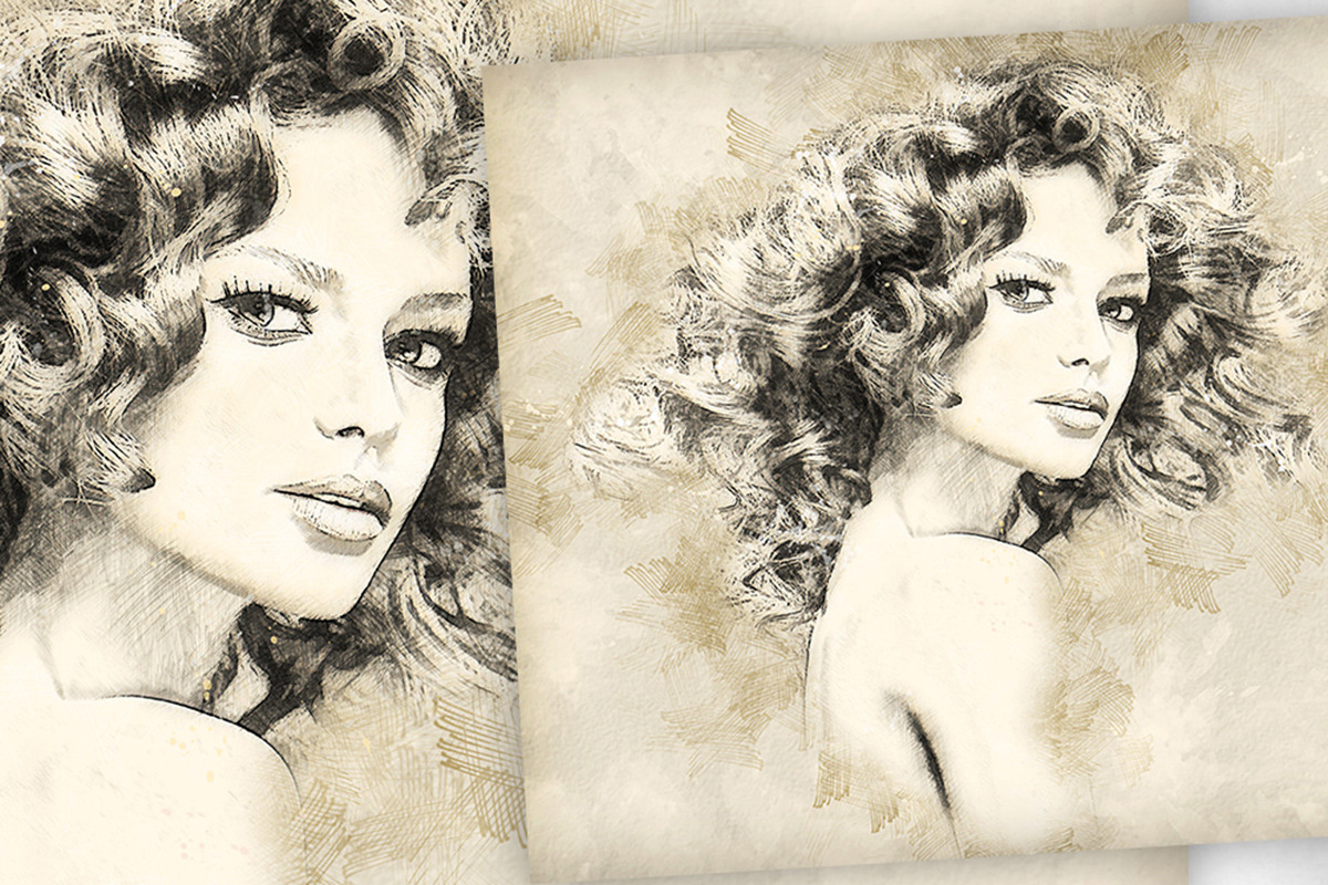 Retro Illustrations Photoshop Action, an Action Add-On by GorynArt (Photo 3 of 22)