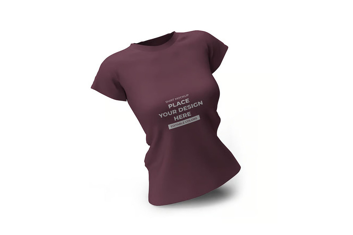 Woman Shirt Mockup Template Set, a Shirt Mockup by DesignRushMarket (Photo 9 of 11)