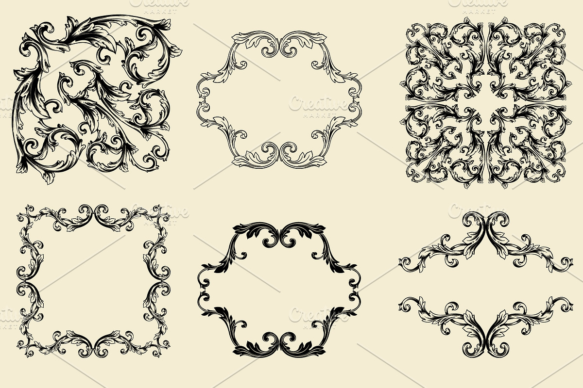 Borders and Frames Ornate Baroque, a Decorative Illustration by Samira (Photo 6 of 7)