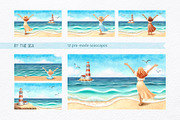 Sea Clipart. Patterns & Seascapes, a Person Illustration by MariArtySpace (Thumbnail 8 of 15)