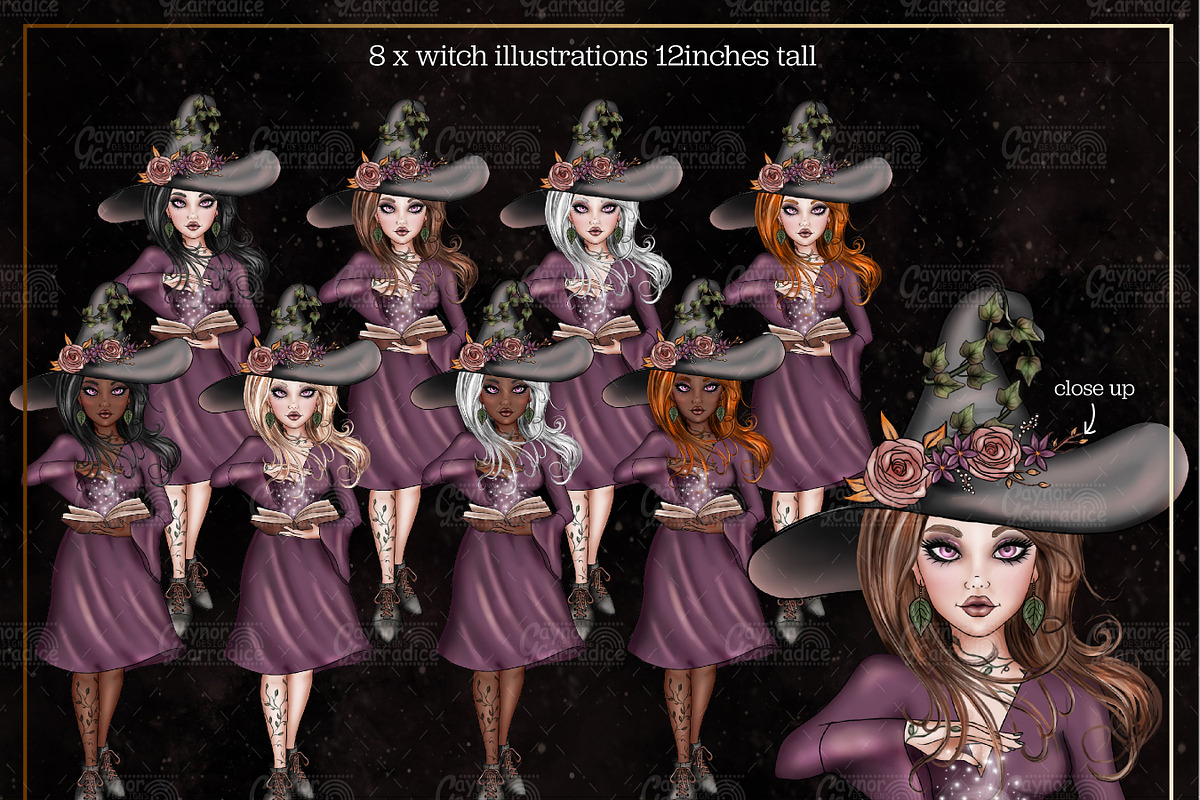Woodland Witch - Clipart collection, an Illustration by Gaynor Carradice Designs (Photo 2 of 5)