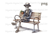 Watercolor Skeloten Guy Clipart, an Object Graphic by Negarin Digital Art (Thumbnail 2 of 11)