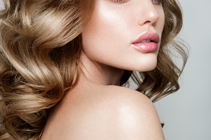 Beauty portrait of model stock photo containing background and woman
