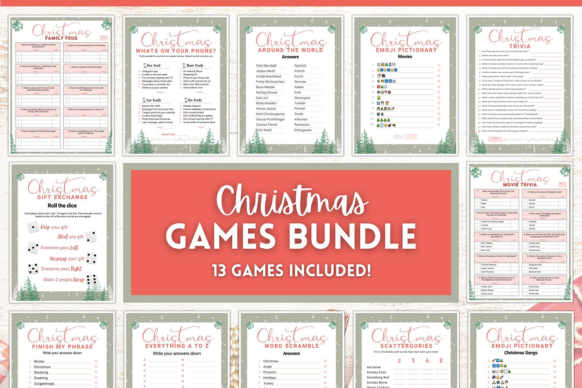 Christmas Games BUNDLE - 13 games!, a Templates & Theme by Templatables (Photo 1 of 11)