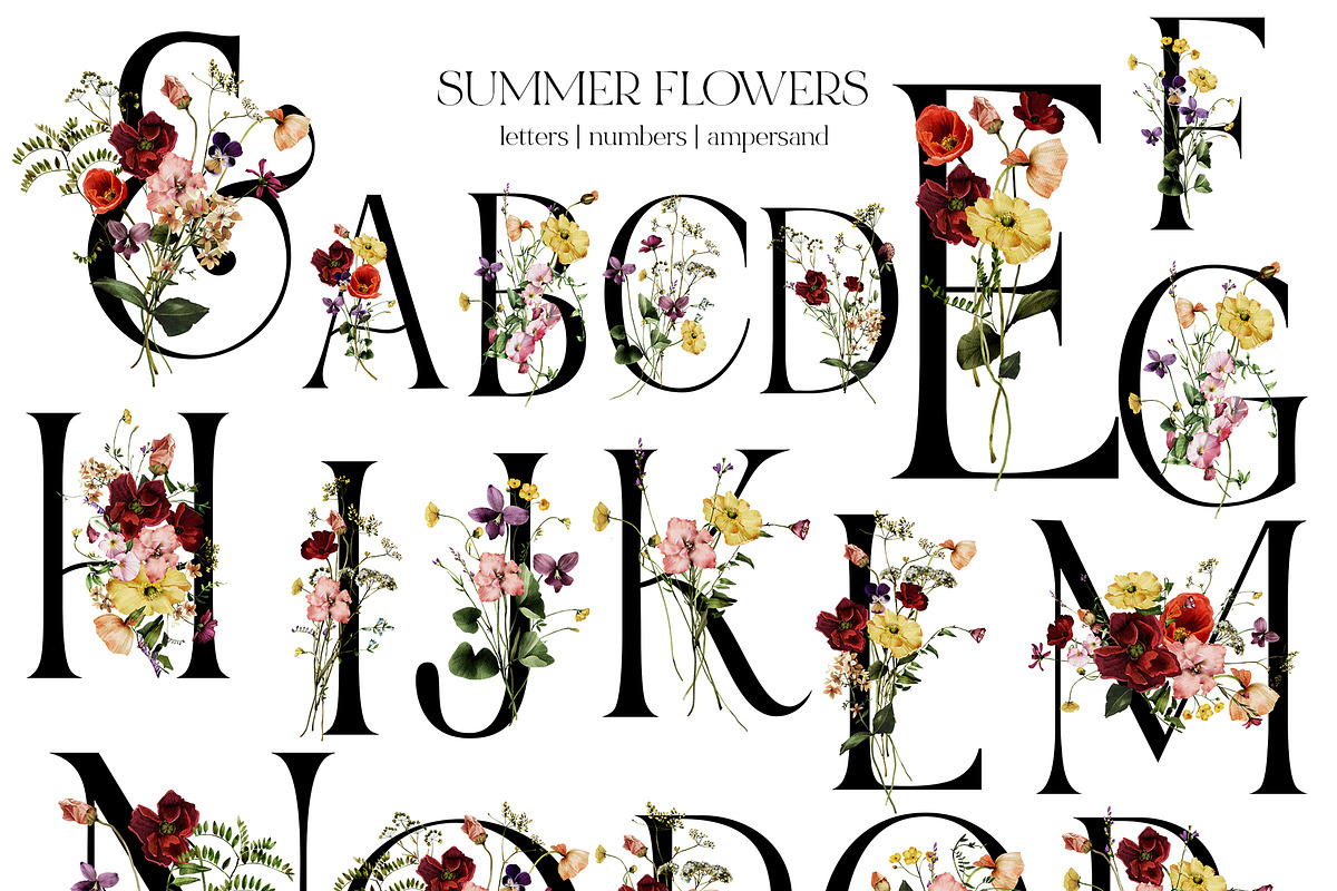 Field Flowers Watercolour Clipart, a Decorative Illustration by whiteheartdesign (Photo 6 of 20)