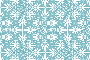 Set 10 Seamless Greek Floral Pattern