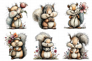 Watercolor Spring Squirrel Clipart, an Illustration by Daily.Designs (Thumbnail 3 of 8)