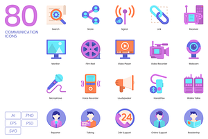 Media Communication Icons Violet