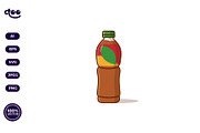 Simple Iced Tea Bottle cartoon, a Food Illustration by Satisfactoons (Thumbnail 2 of 3)