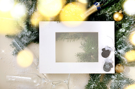 Christmas greeting card with fir tree in white frame, a Holiday Photo by Natasha Breen