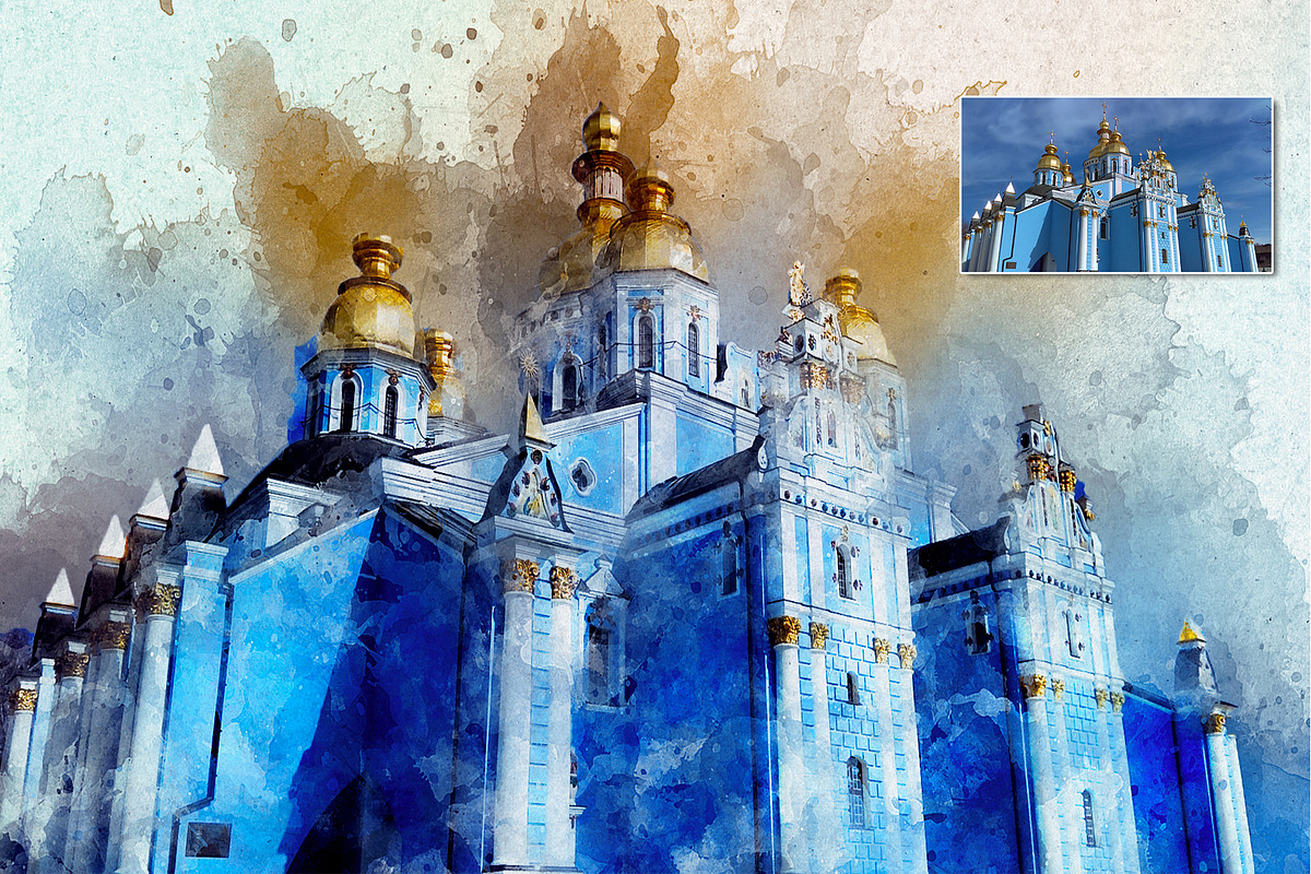 Artistic Watercolor Photoshop action, an Action Add-On by Design Forest (Photo 7 of 9)