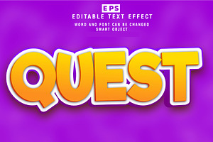 Vector Quest 3d Editable Text Effect