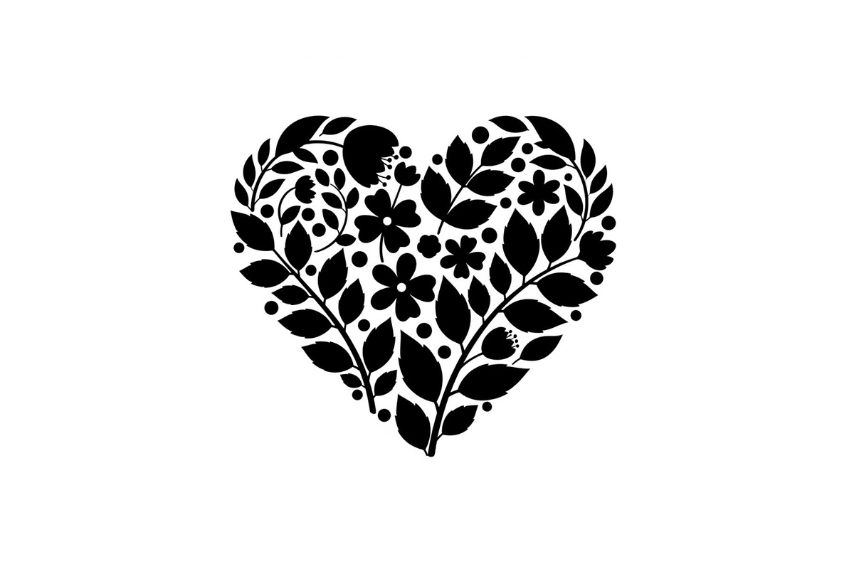 Floral Heart Silhouette Bundle, an Illustration by Designs_River (Photo 4 of 31)