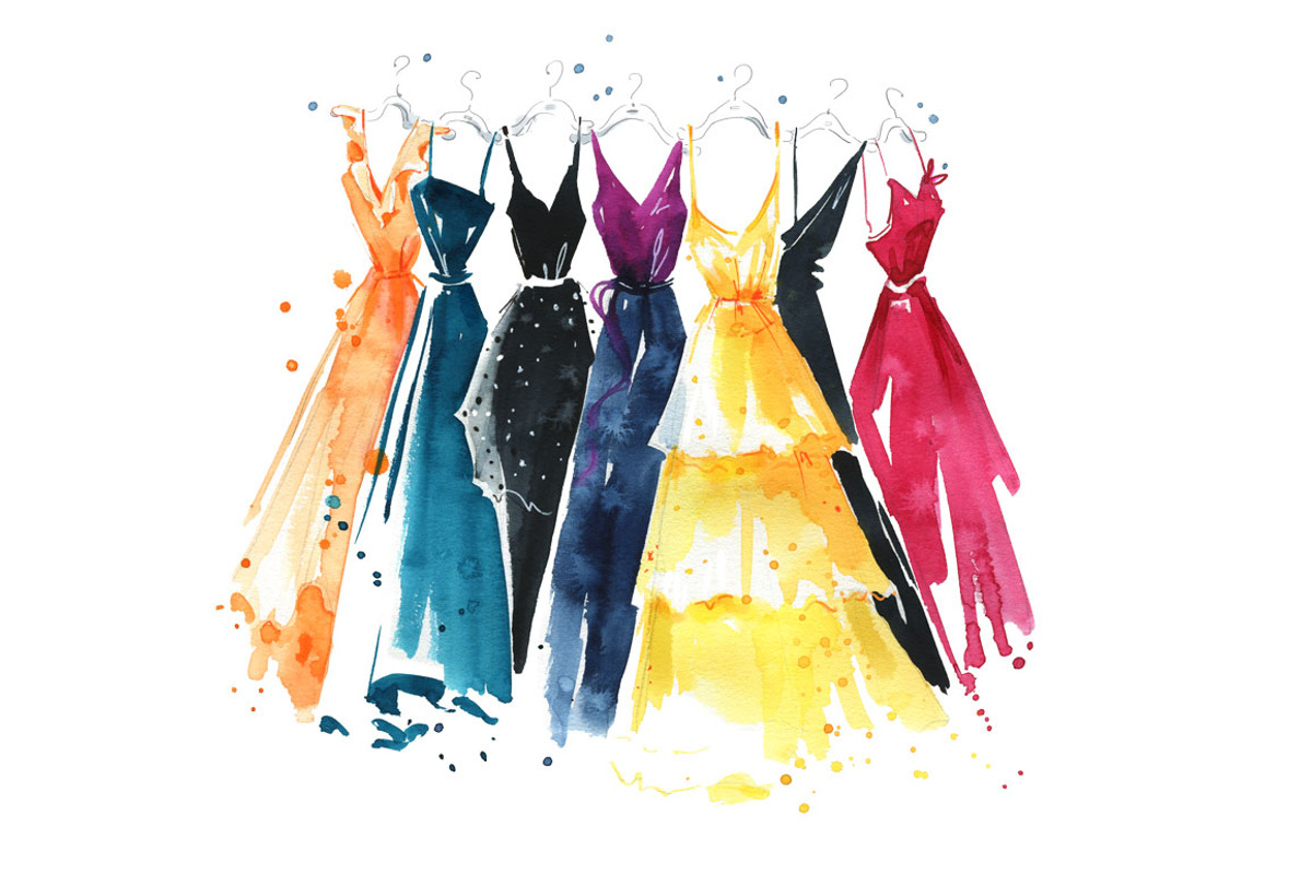 Dresses watercolor illustration, a Graphic by Kamenuka (Photo 1 of 3)