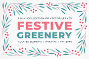 Festive Greenery, a Decorative Illustration by Insalata Illustrata (Thumbnail 1 of 7)