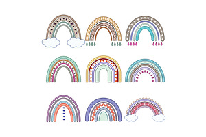 Hand drawn baby boho rainbow, an Illustration by pikepicture
