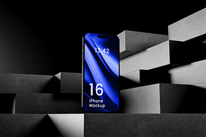 iPhone Mockup Dark Scene, an iPhone Mockup by Farabion Studio