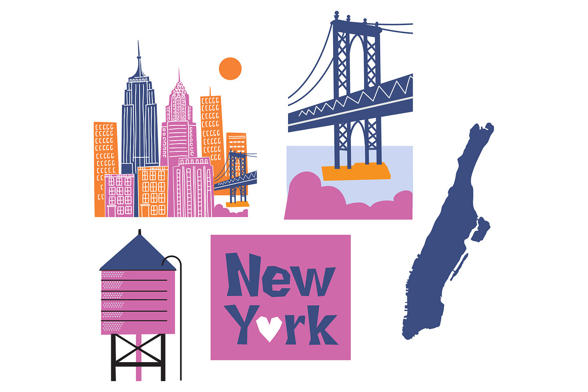 New York clipart SVG Manhattan Set, an Object Illustration by TanchaArt (Photo 2 of 7)