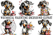 Whimsical Valentine Dachshund Clipar, an Illustration by OK Design (Thumbnail 2 of 6)