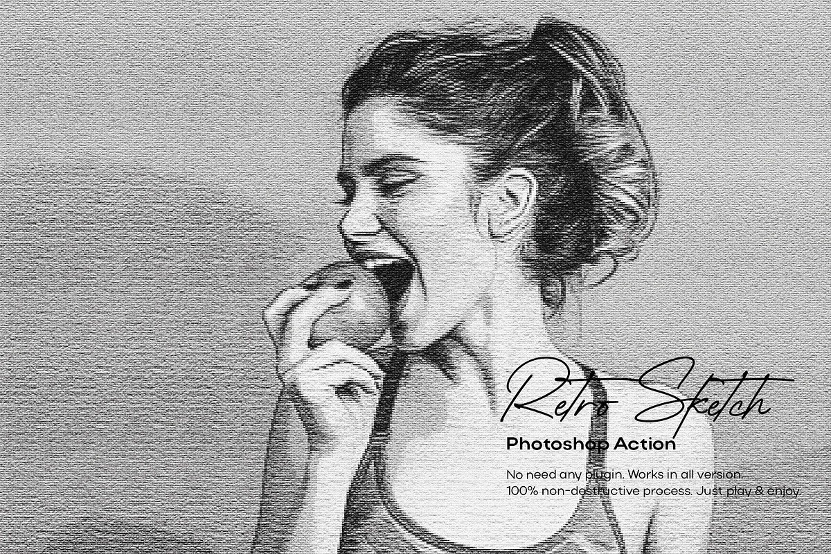 Retro Sketch Photoshop Action, an Action Add-On by DesignCave (Photo 1 of 5)