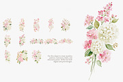 blush hydrangea clipart collection, a Decorative Illustration by Patishop Art (Thumbnail 3 of 9)